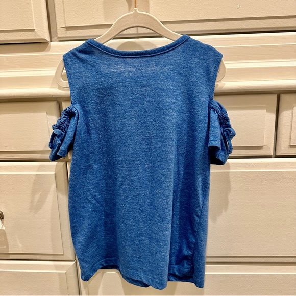 French Toast Girls Blue Cold Shoulder Top Size 6 - Picture 2 of 4